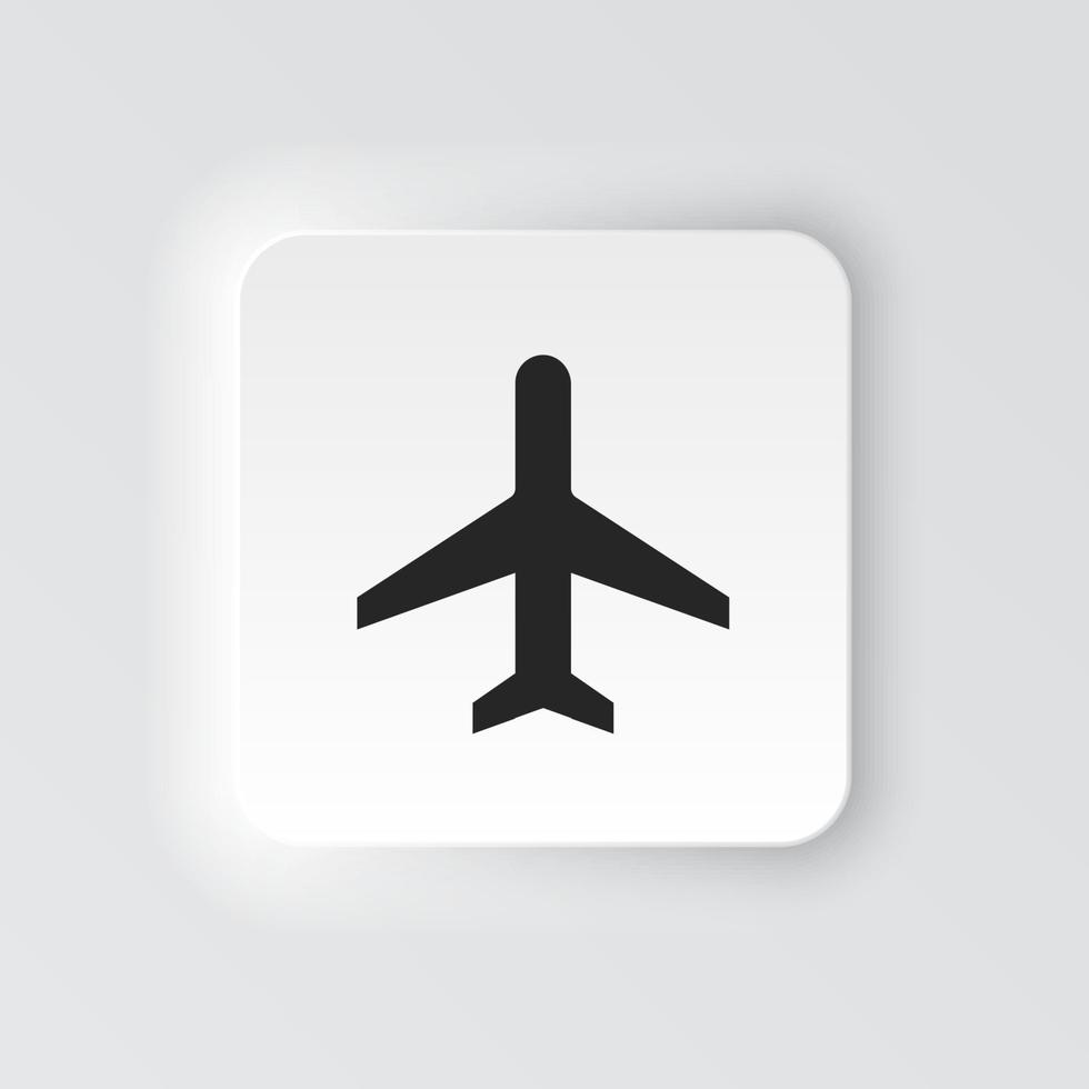 rectangle bouton icône avion. bouton bannière rectangle badge interface pour application illustration sur néomorphe style sur blanc Contexte vecteur