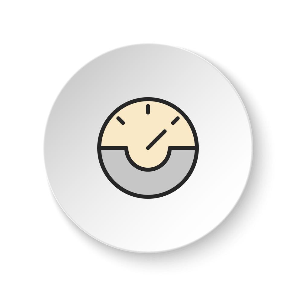 rond bouton pour la toile icône, se précipiter, jauge, vitesse. bouton bannière rond, badge interface pour application illustration sur blanc Contexte vecteur