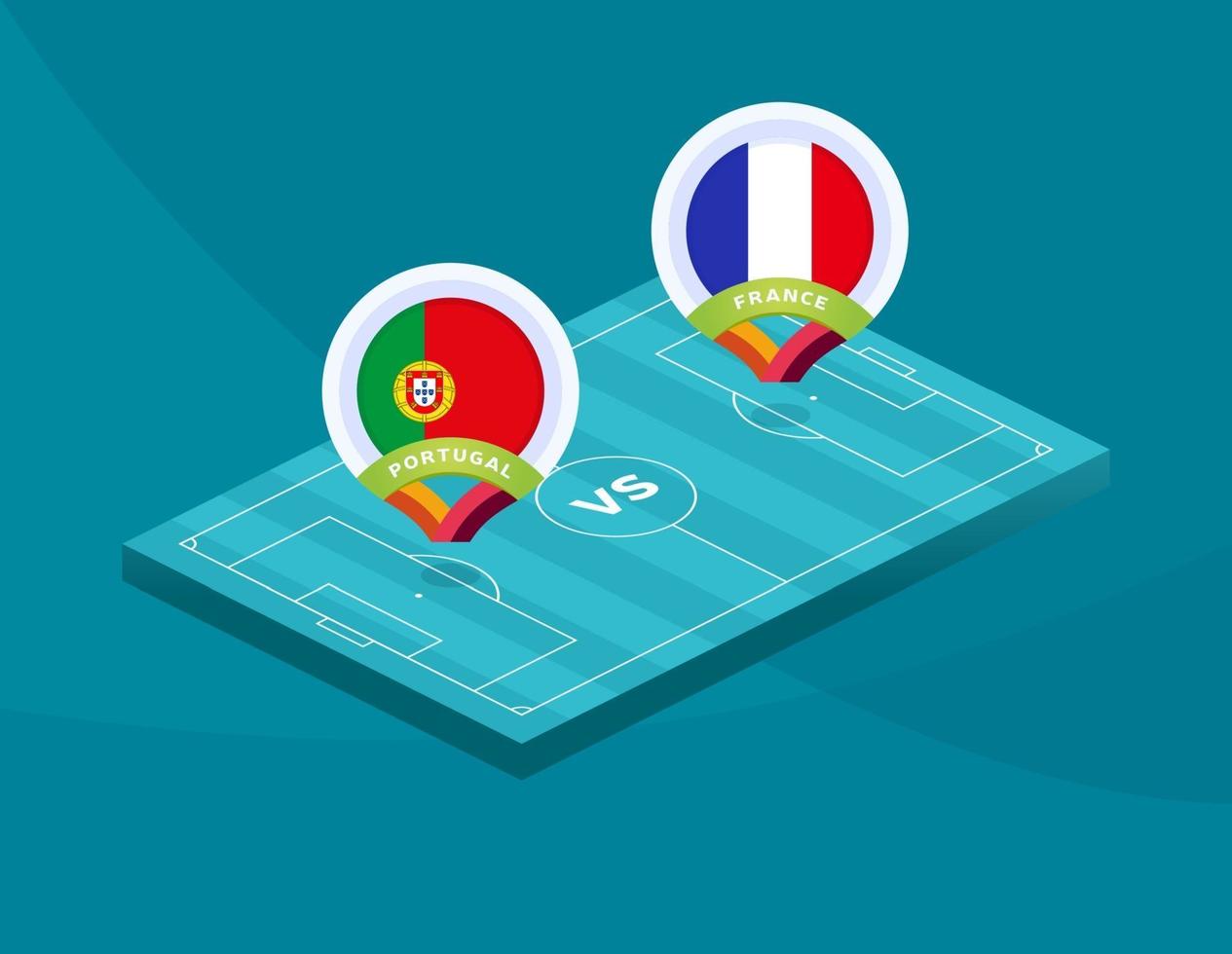 Portugal vs France football 2020 vecteur