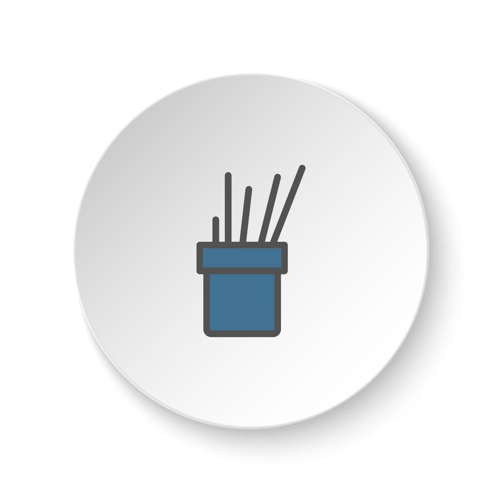 rond bouton pour la toile icône, application, graphique, outils. bouton bannière rond, badge interface pour application illustration sur blanc Contexte vecteur