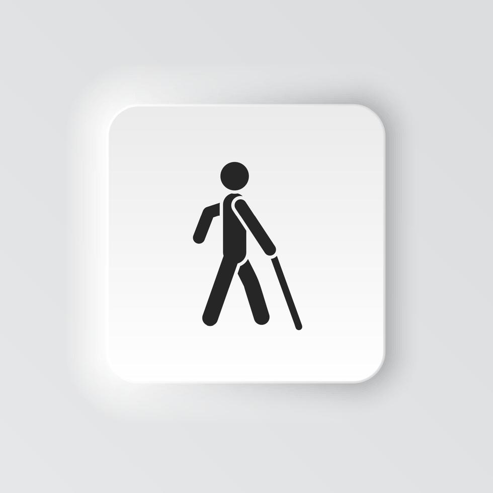 rectangle bouton icône aveugle homme silhouette. bouton bannière rectangle badge interface pour application illustration sur néomorphe style sur blanc Contexte vecteur