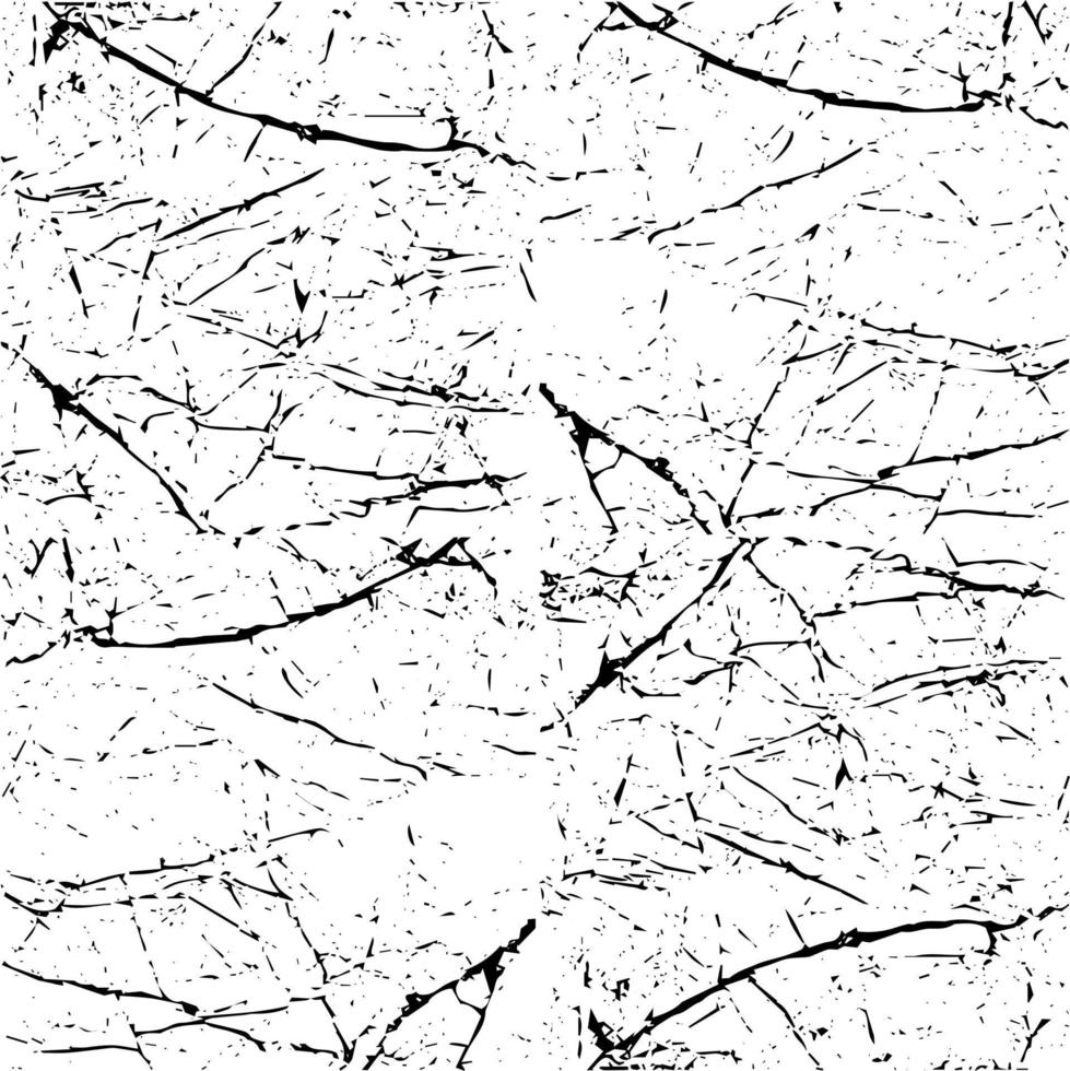 texture vectorielle fissurée rustique avec de nombreuses fissures et rayures. fond abstrait. surface cassée et endommagée. toile de fond vieillie. illustration graphique vectorielle avec blanc transparent. vecteur