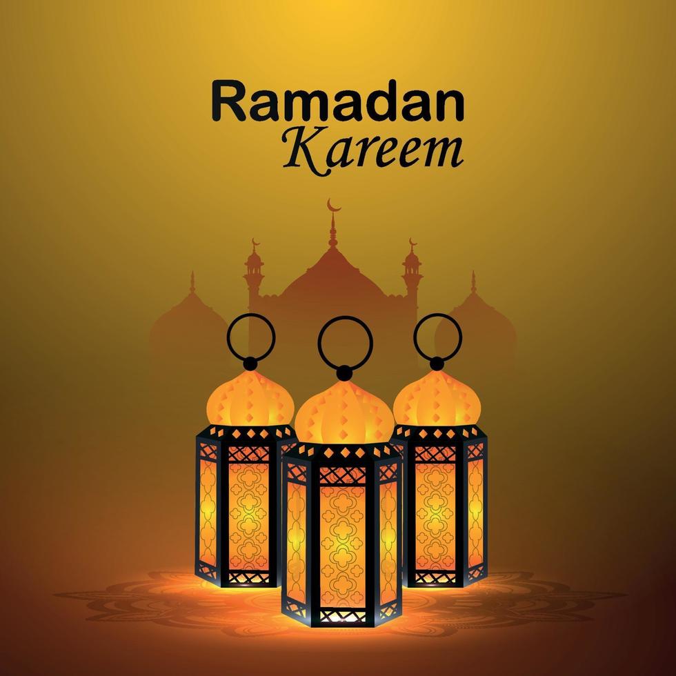 lanterne créative du ramadan kareem vecteur