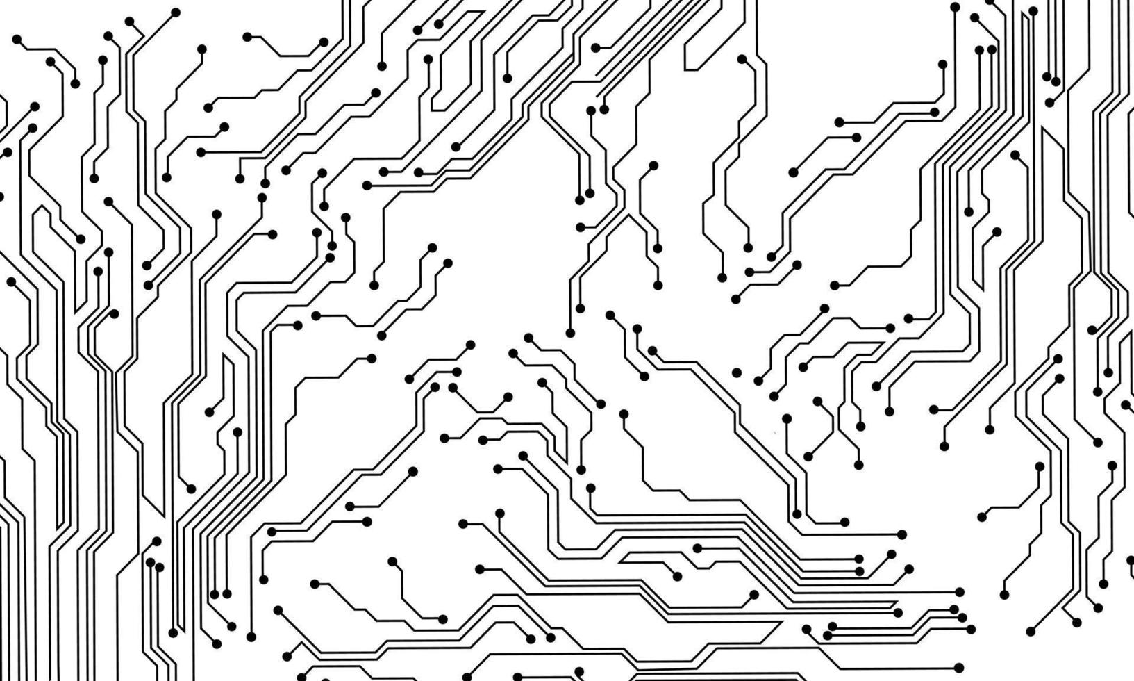 technologie informatique de circuit de ligne noire futuriste sur vecteur créatif de conception de fond blanc