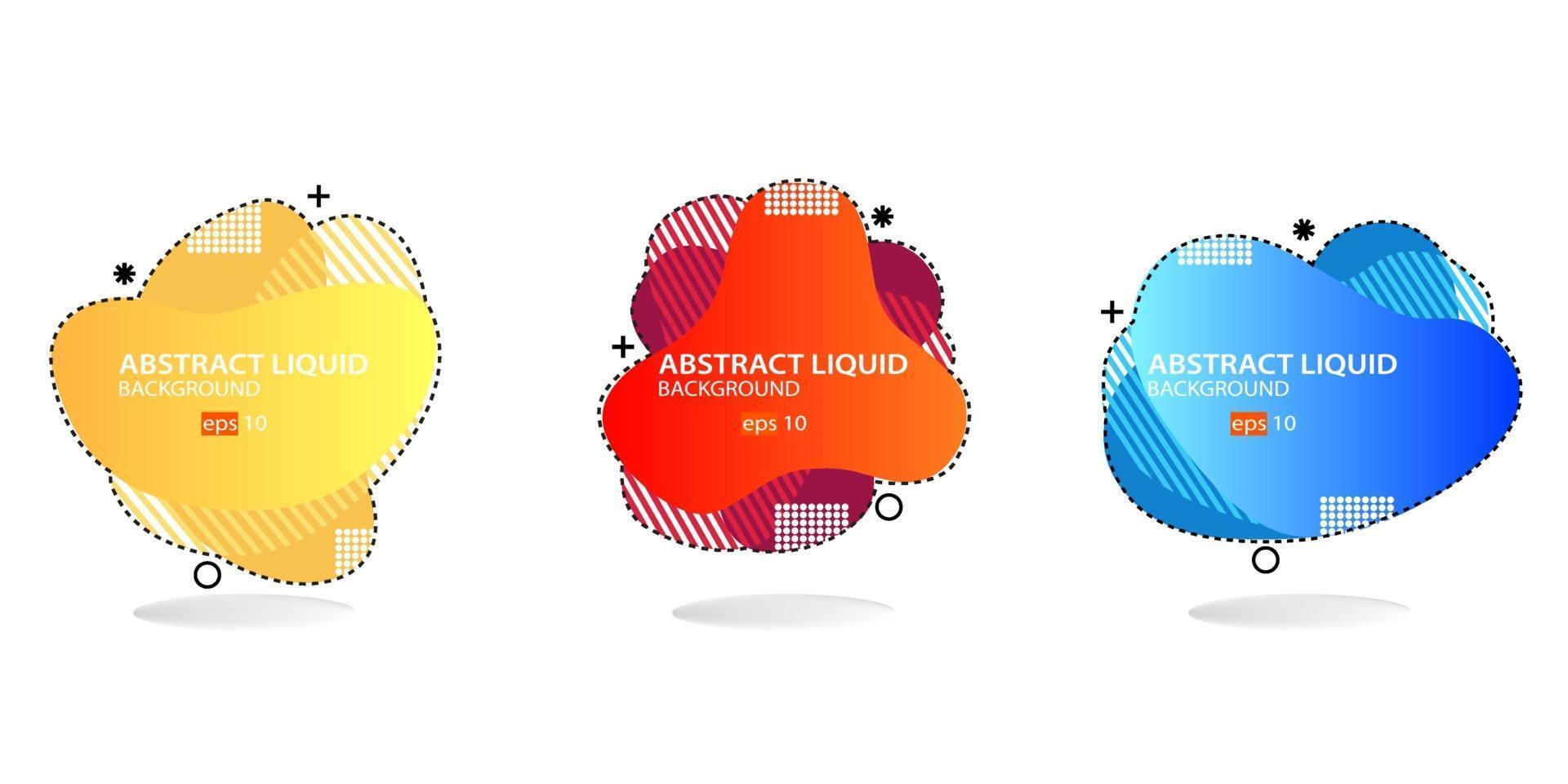 ensemble de bannière abstraite moderne. forme liquide géométrique plate avec différentes couleurs. modèle de bannière moderne. eps 10 vecteur