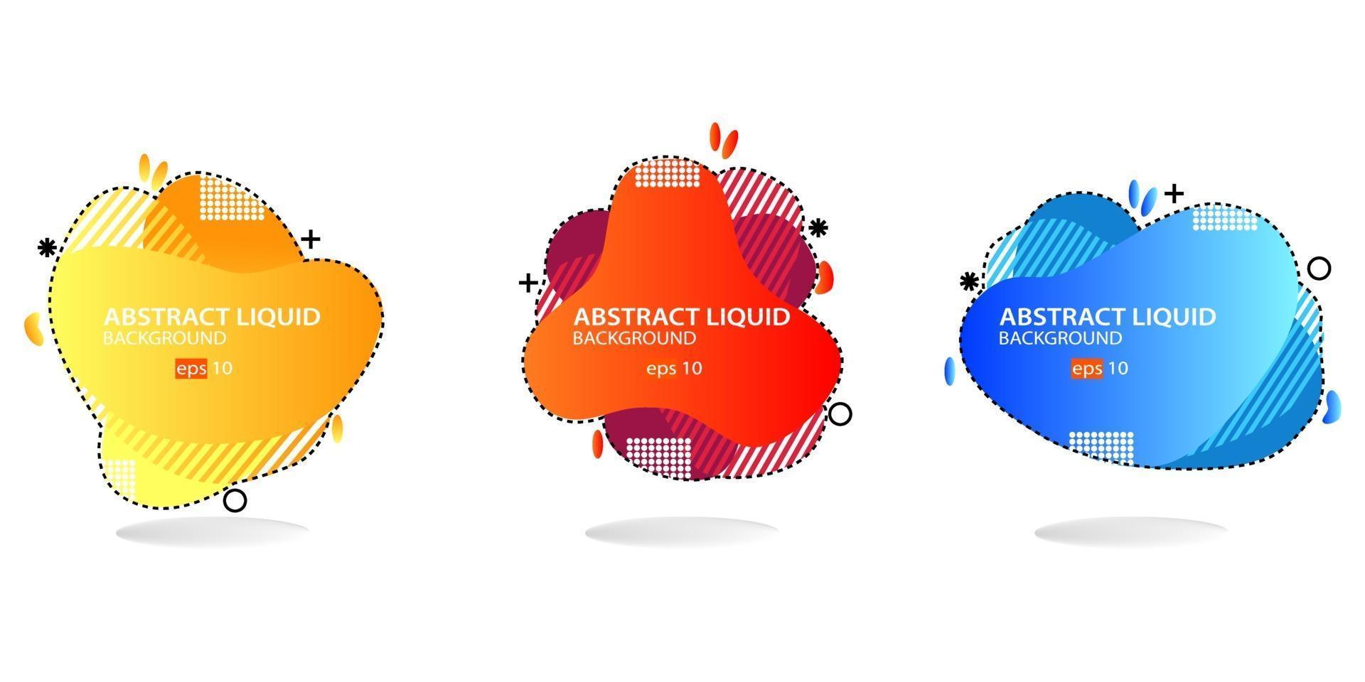 ensemble de bannière abstraite moderne. forme liquide géométrique plate avec différentes couleurs. modèle de bannière moderne. eps 10 vecteur