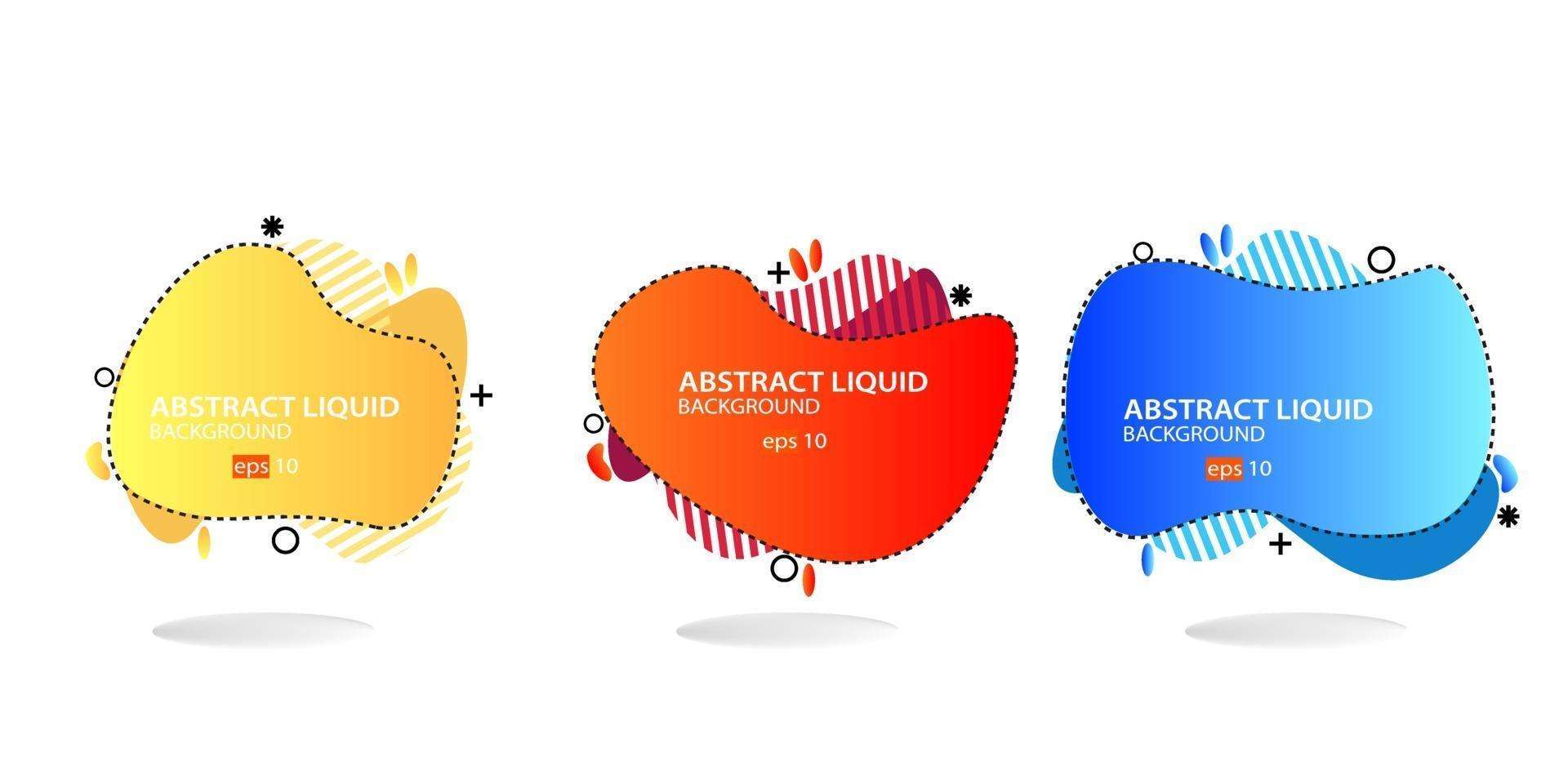 ensemble de bannière abstraite moderne. forme liquide géométrique plate avec différentes couleurs. modèle de bannière moderne. eps 10 vecteur