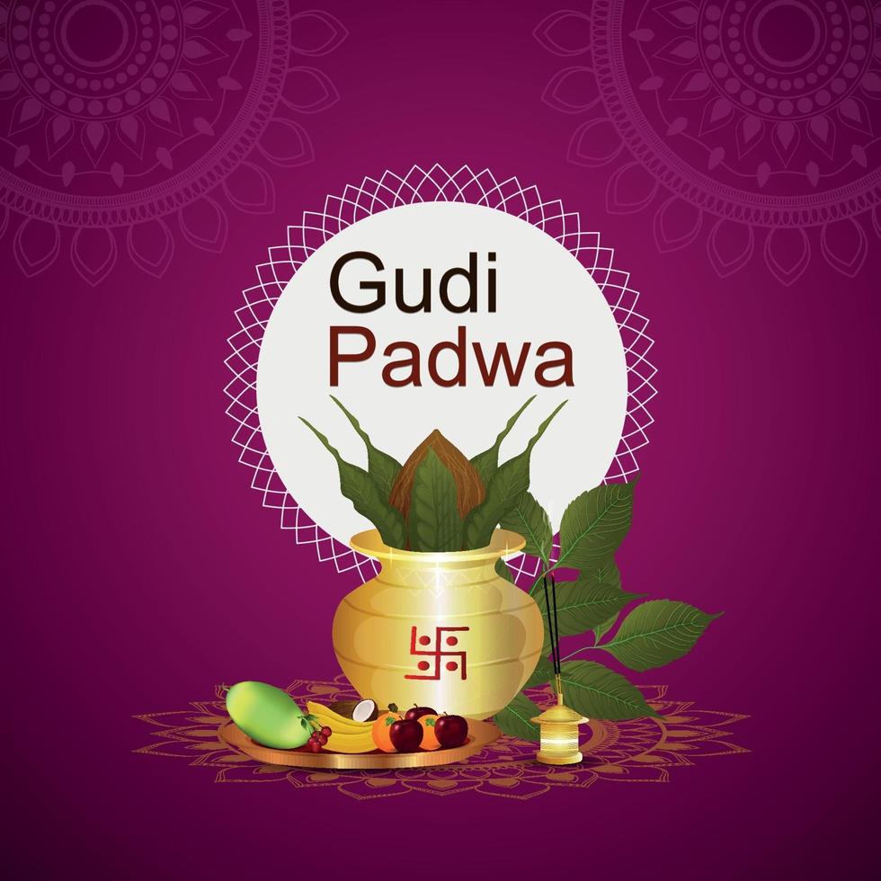 illustration du festival de célébration de gudi padwa en inde vecteur