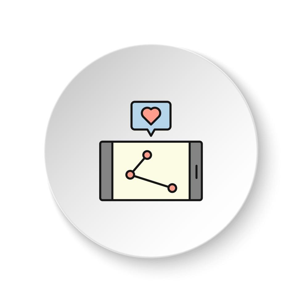 rond bouton pour la toile icône, comme, aimer, commercialisation. bouton bannière rond, badge interface pour application illustration sur blanc Contexte vecteur