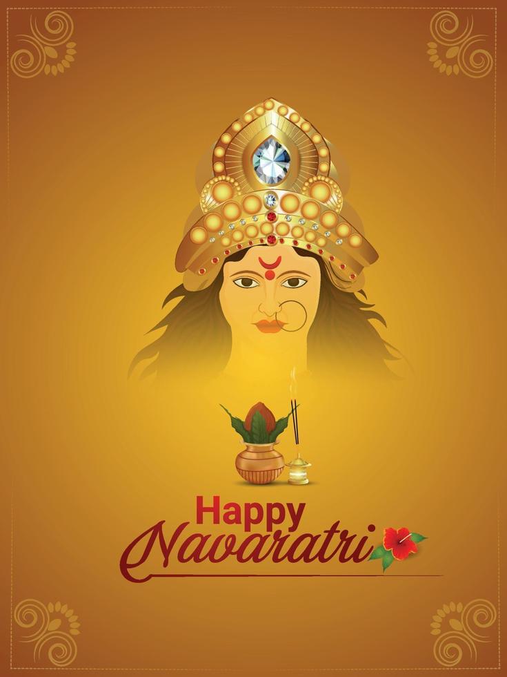 affiche de célébration de navratri heureux vecteur