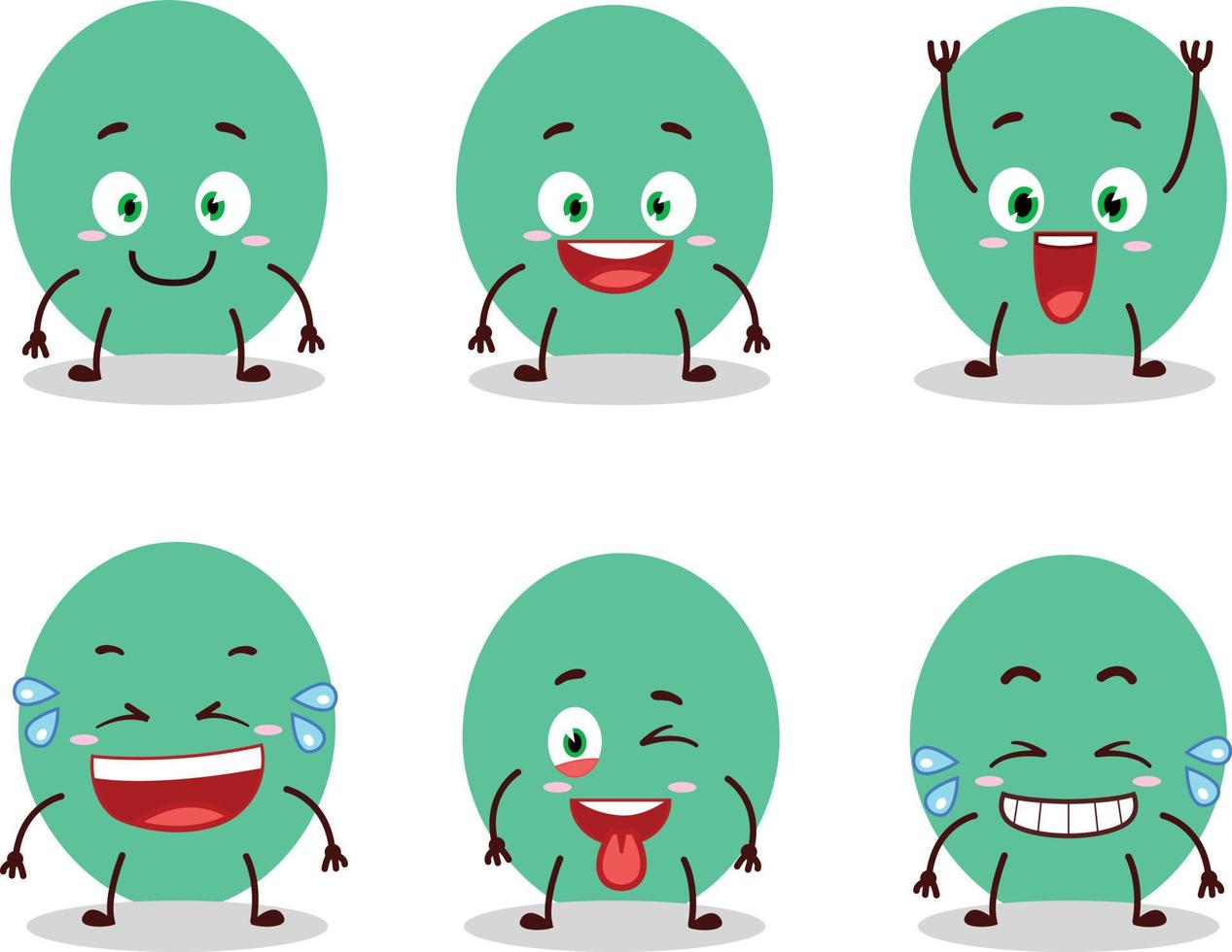 dessin animé personnage de vert ballon avec sourire expression vecteur