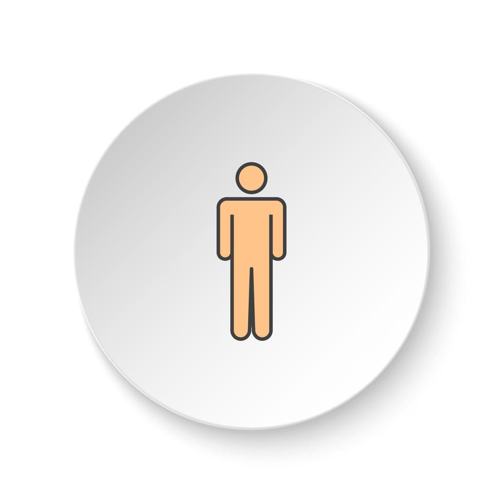 rond bouton pour la toile icône, homme. bouton bannière rond, badge interface pour application illustration sur blanc Contexte vecteur