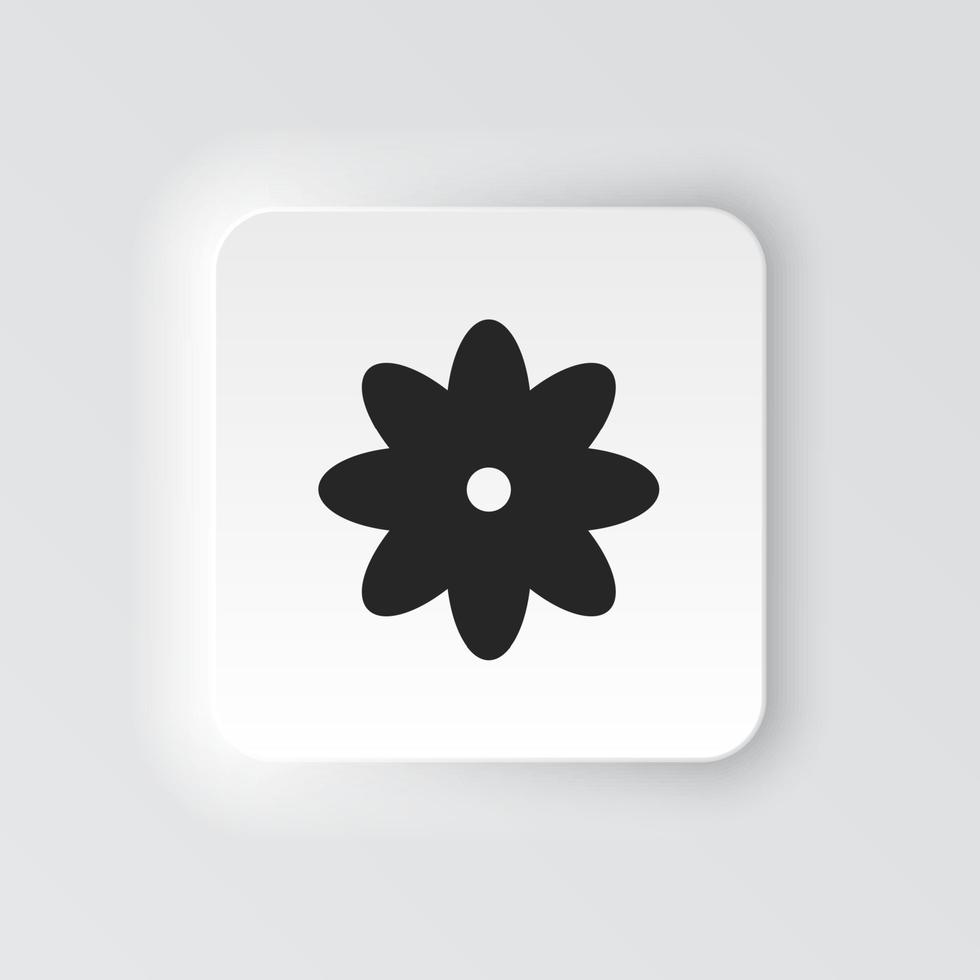 rectangle bouton icône fleur. bouton bannière rectangle badge interface pour application illustration sur néomorphe style sur blanc Contexte vecteur