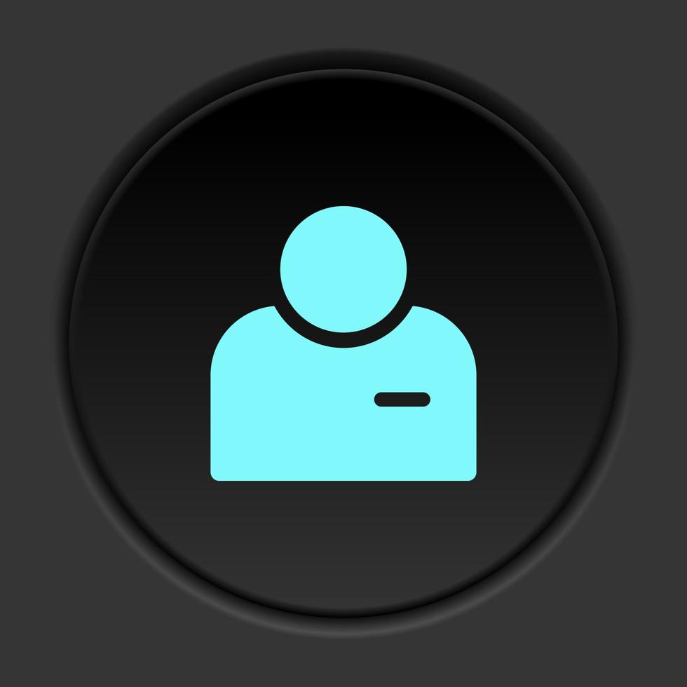 rond bouton icône, avatar, utilisateur. bouton bannière rond, badge interface pour application illustration sur foncé Contexte vecteur