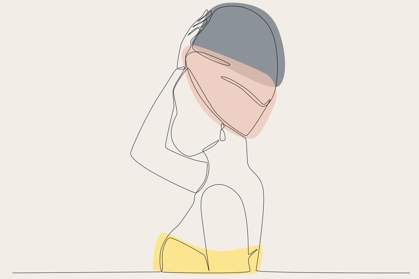 une Couleur illustration de une femme portant une turban vecteur