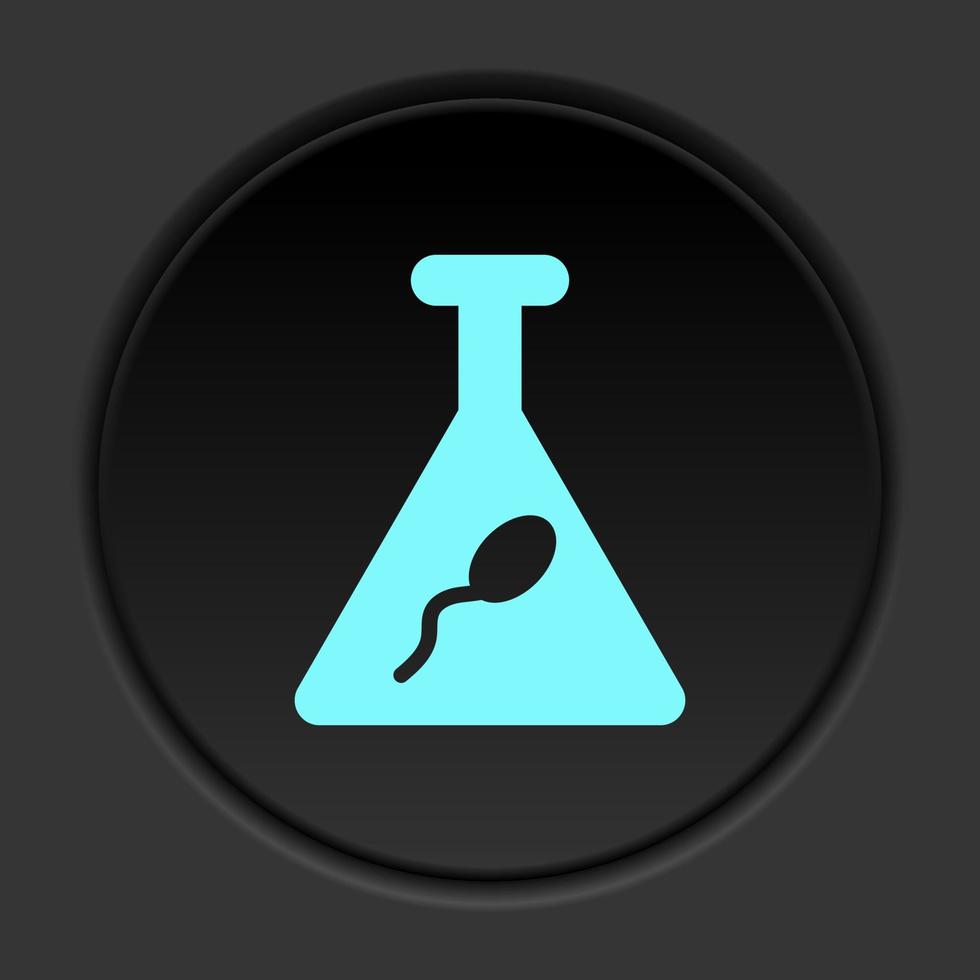 foncé bouton icône artificiel insémination sperme. bouton bannière rond badge interface pour application illustration sur assombrir Contexte vecteur