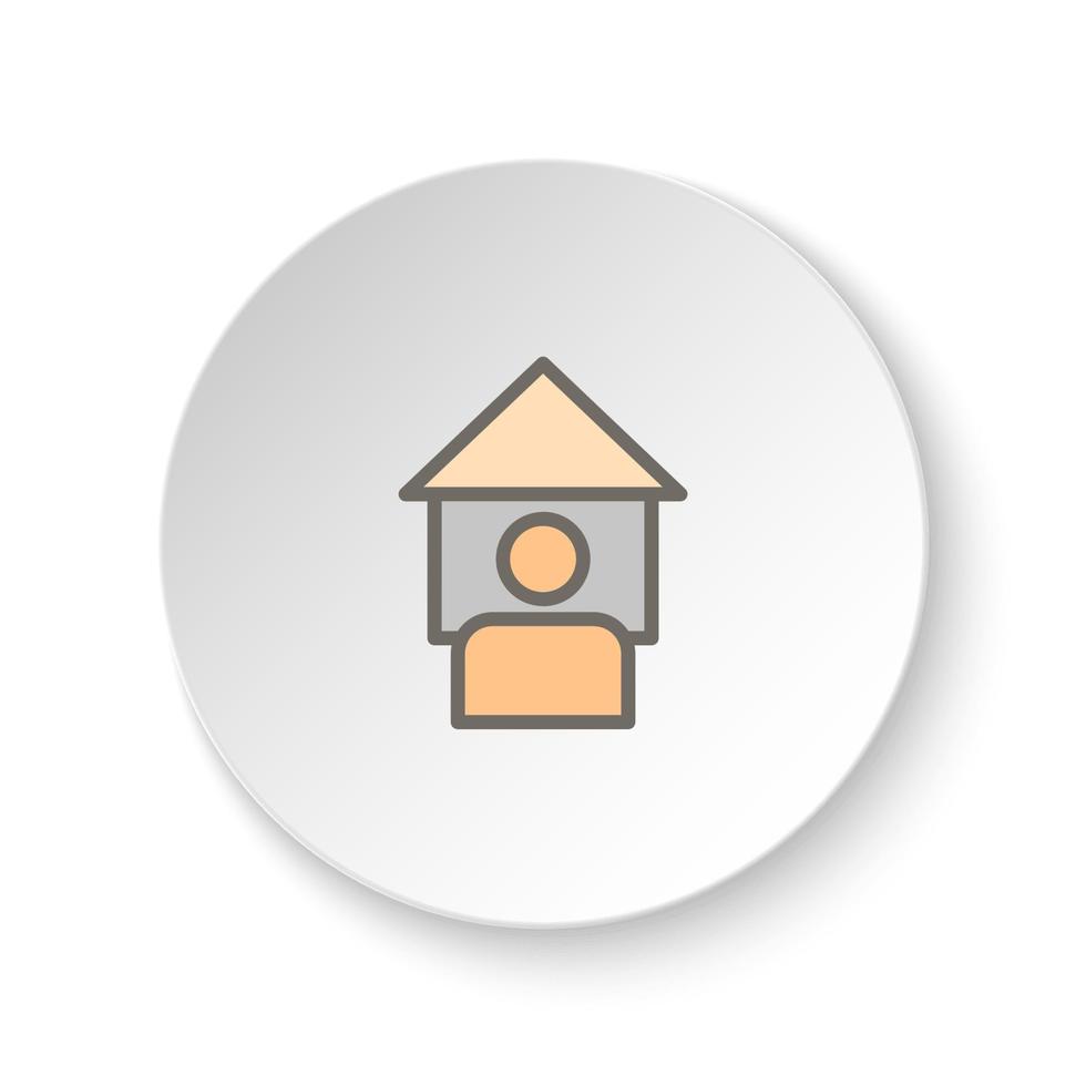 rond bouton pour la toile icône, loger, directeur, propriété. bouton bannière rond, badge interface pour application illustration sur blanc Contexte vecteur