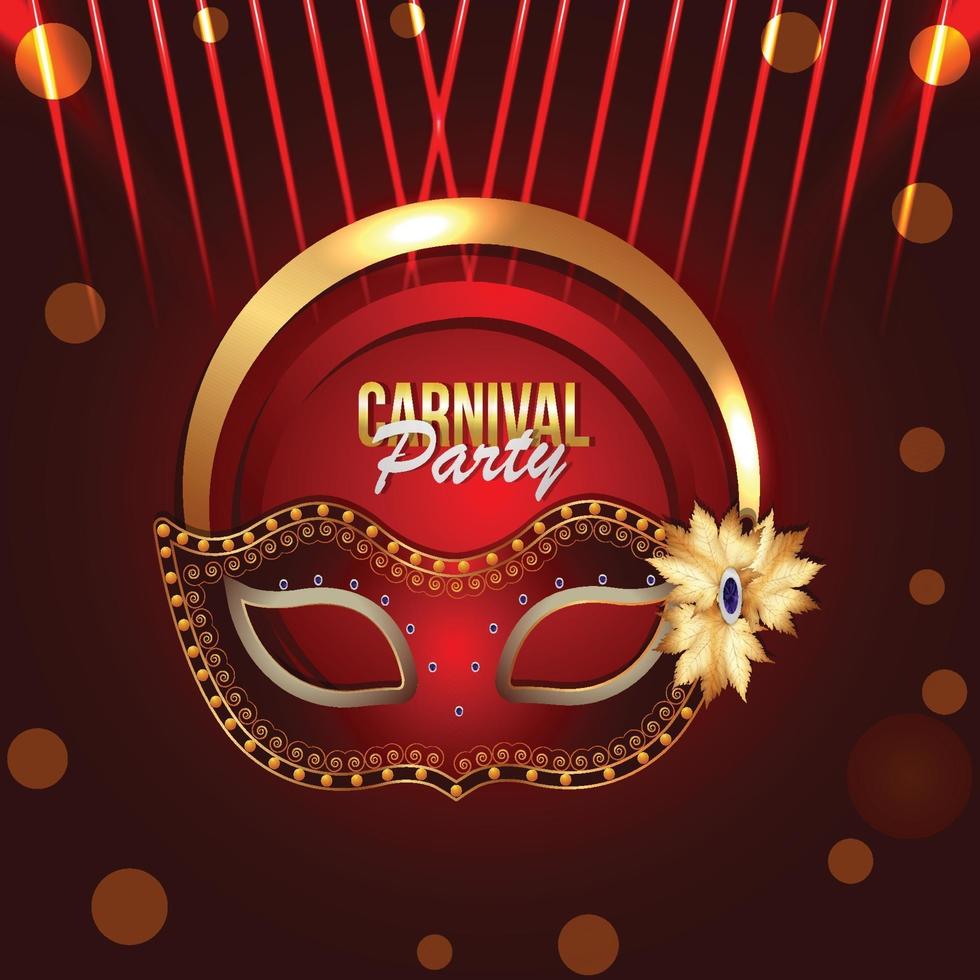 carnaval jayanti célébration fond avec masque doré vecteur