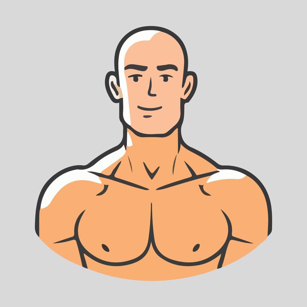 positif visage homme plus haut corps icône vecteur illustration