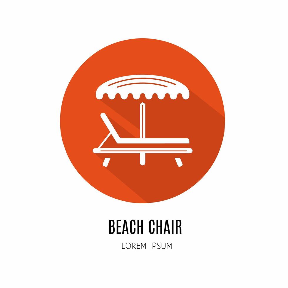 plage chaise icône dans plat. logo pour entreprise. Stock vecteur. vecteur