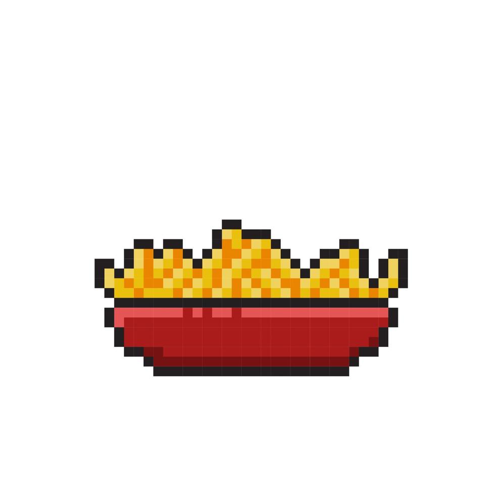 frit frites dans pixel art style vecteur