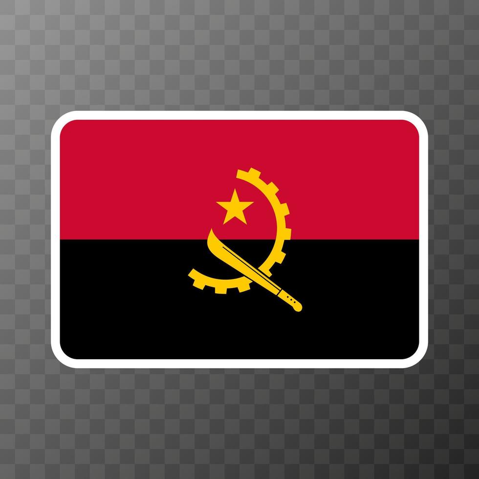 drapeau angola, couleurs officielles et proportion. illustration vectorielle. vecteur