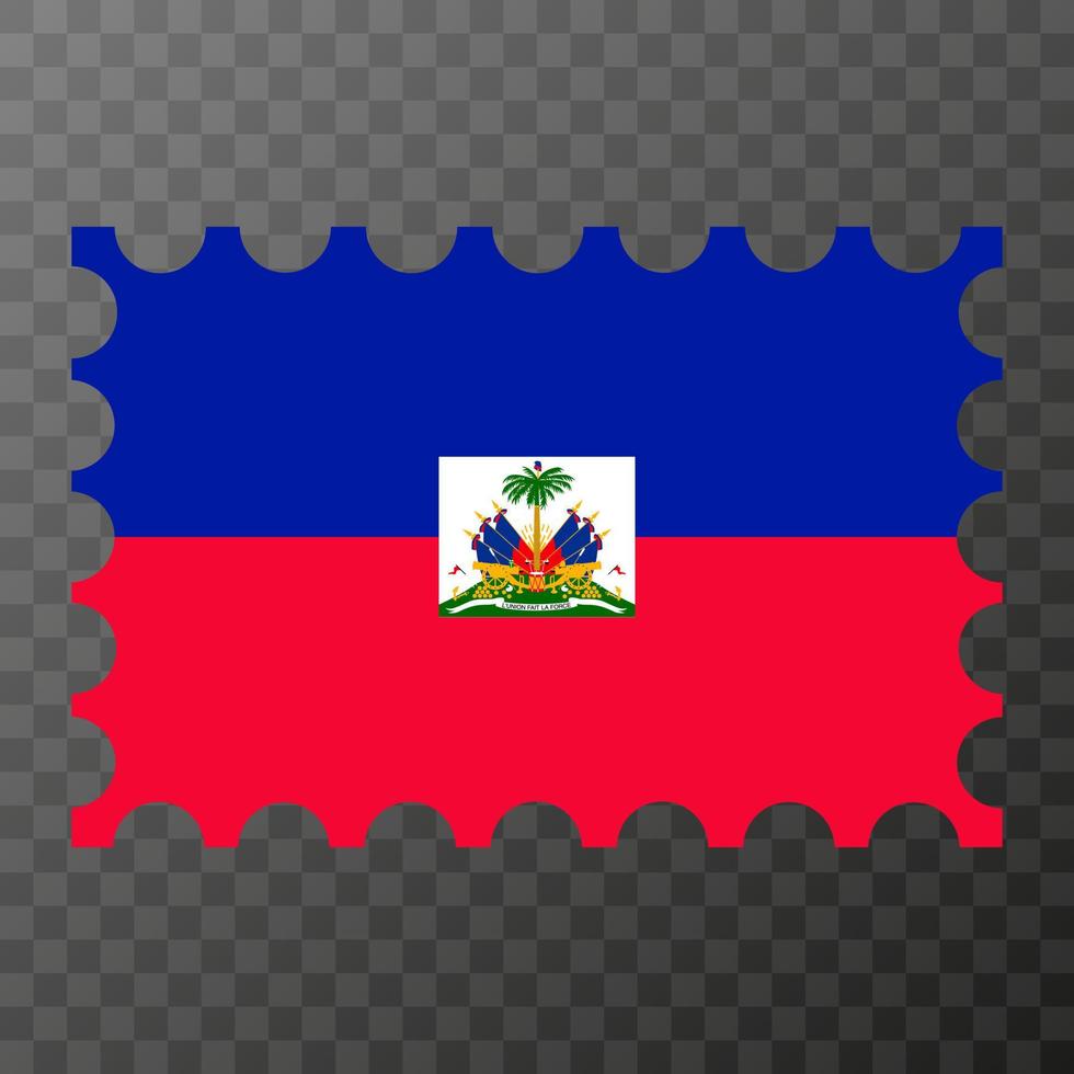 affranchissement timbre avec Haïti drapeau. vecteur illustration.