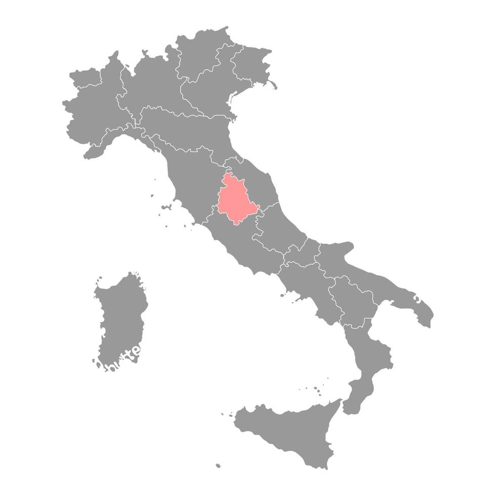 carte de l'ombrie. région d'italie. illustration vectorielle. vecteur