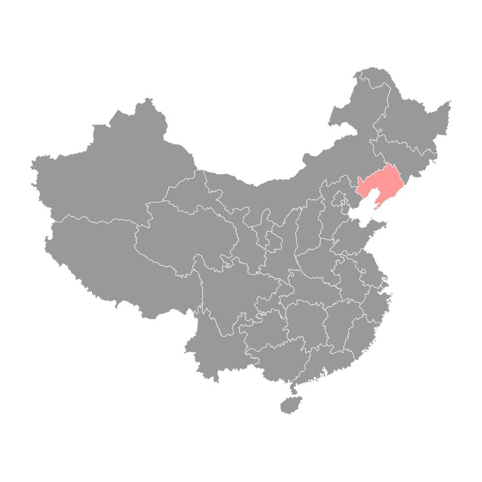 carte de la province du liaoning, divisions administratives de la chine. illustration vectorielle. vecteur