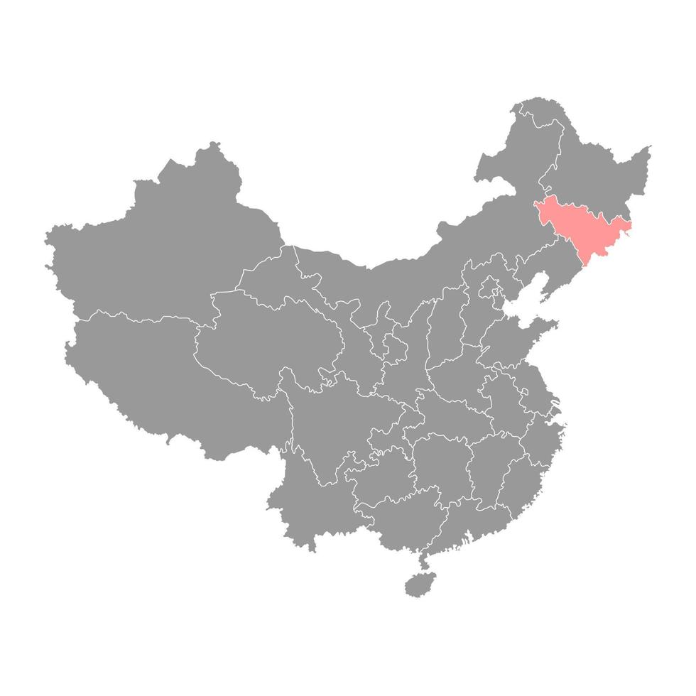 carte de la province de jilin, divisions administratives de la chine. illustration vectorielle. vecteur