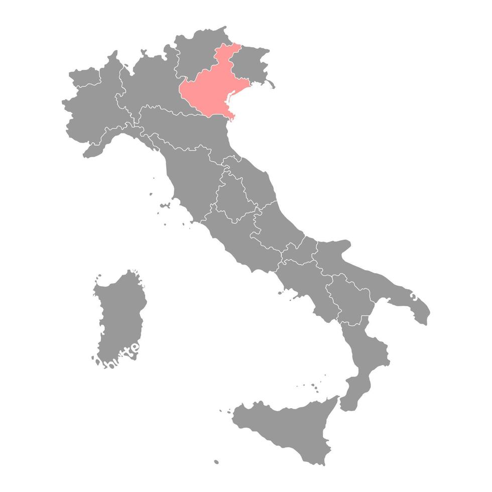 carte vénétie. région d'italie. illustration vectorielle. vecteur