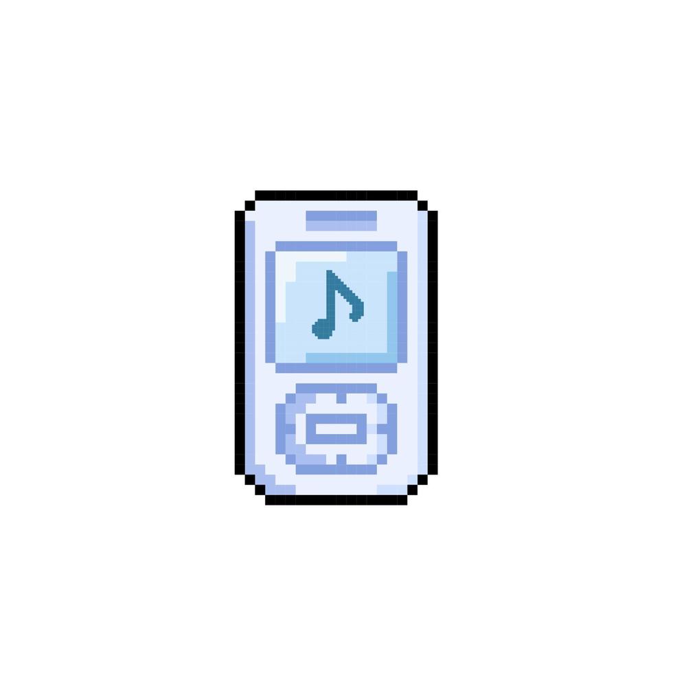 joueur la musique avec la musique icône dans pixel art style vecteur
