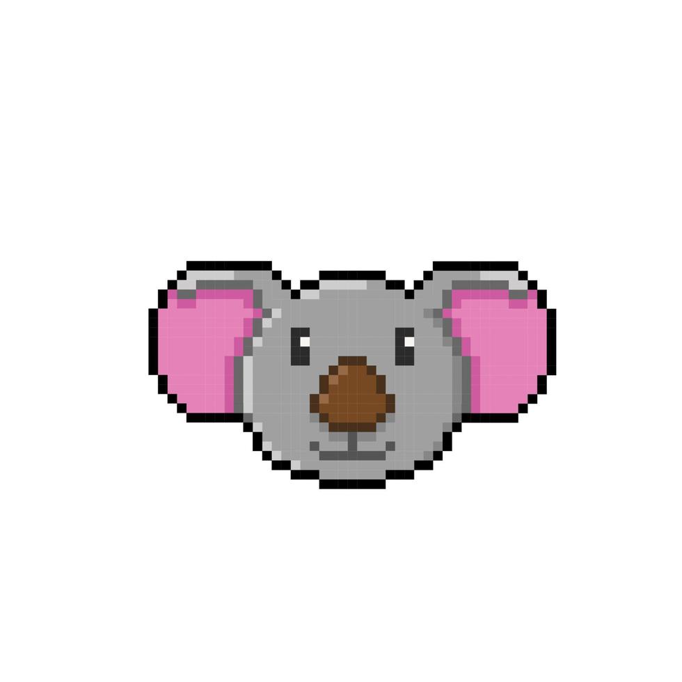 koala tête dans pixel art style vecteur