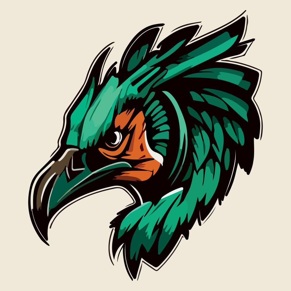 vautour visage mascotte esport logo vecteur illustration avec isolé Contexte