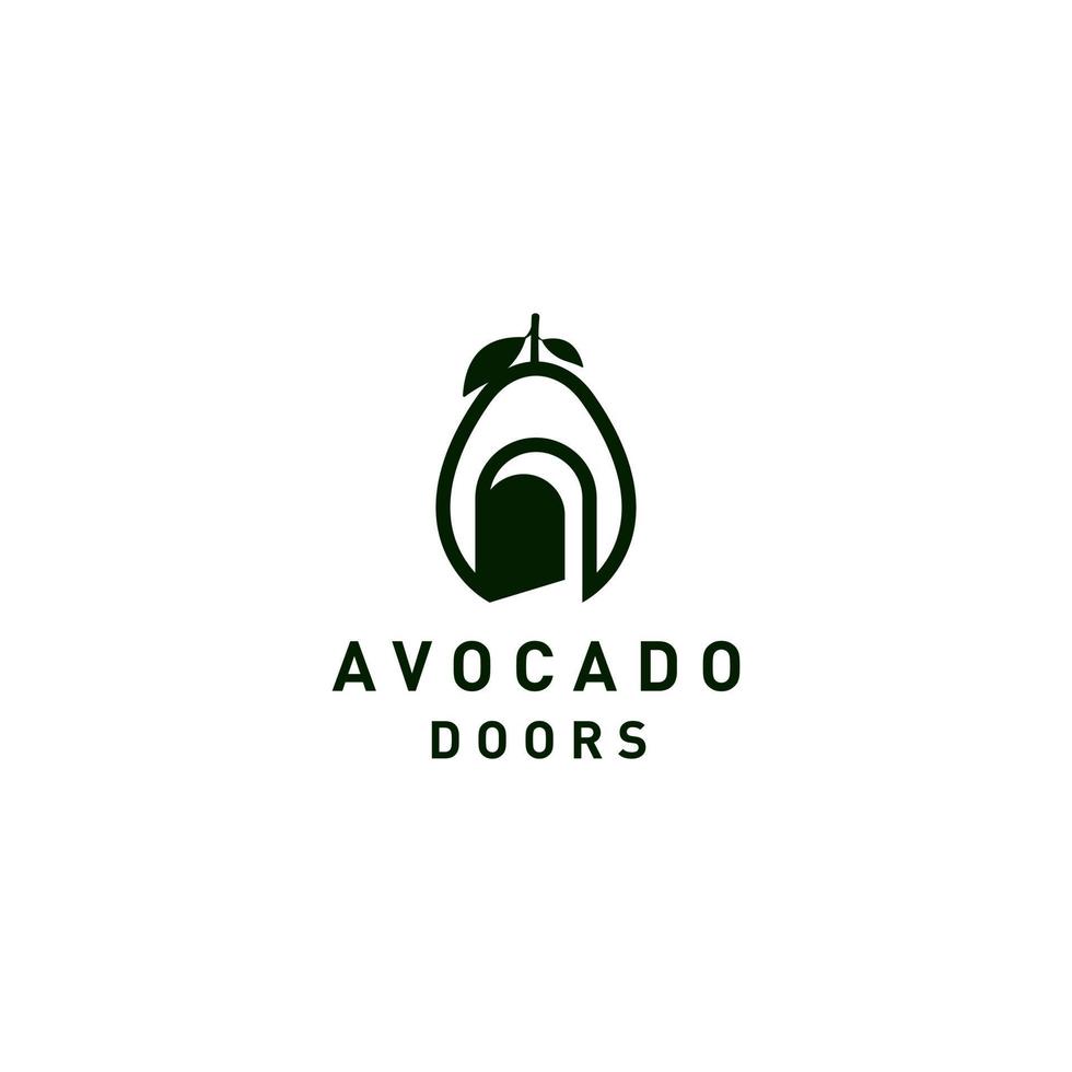 Avocat fruit logo modèle. porte Accueil conception modèle logo. porte vecteur logo conception. Avocat fruit logo modèle.