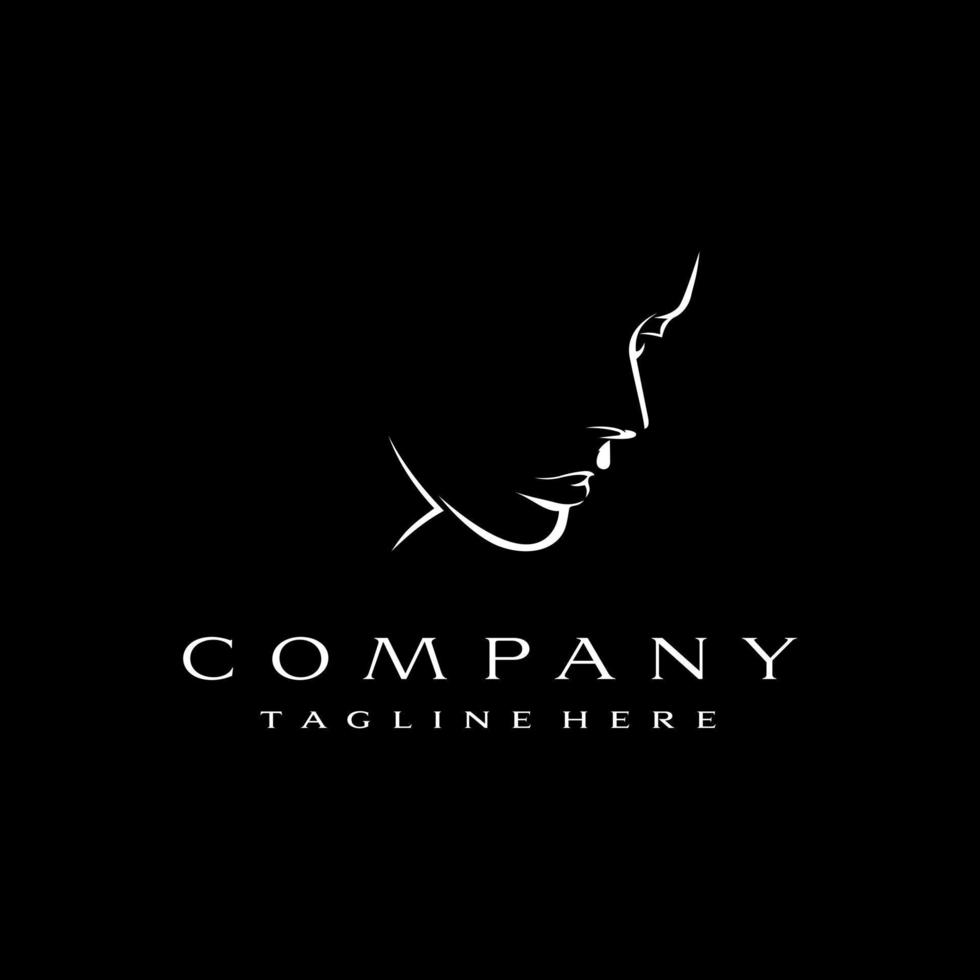 femmes visage logo conception lineart inspiration vecteur