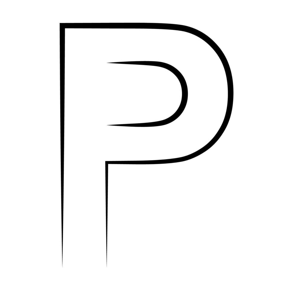 logo lettre p, icône axe alphabet logotype p emblème vecteur