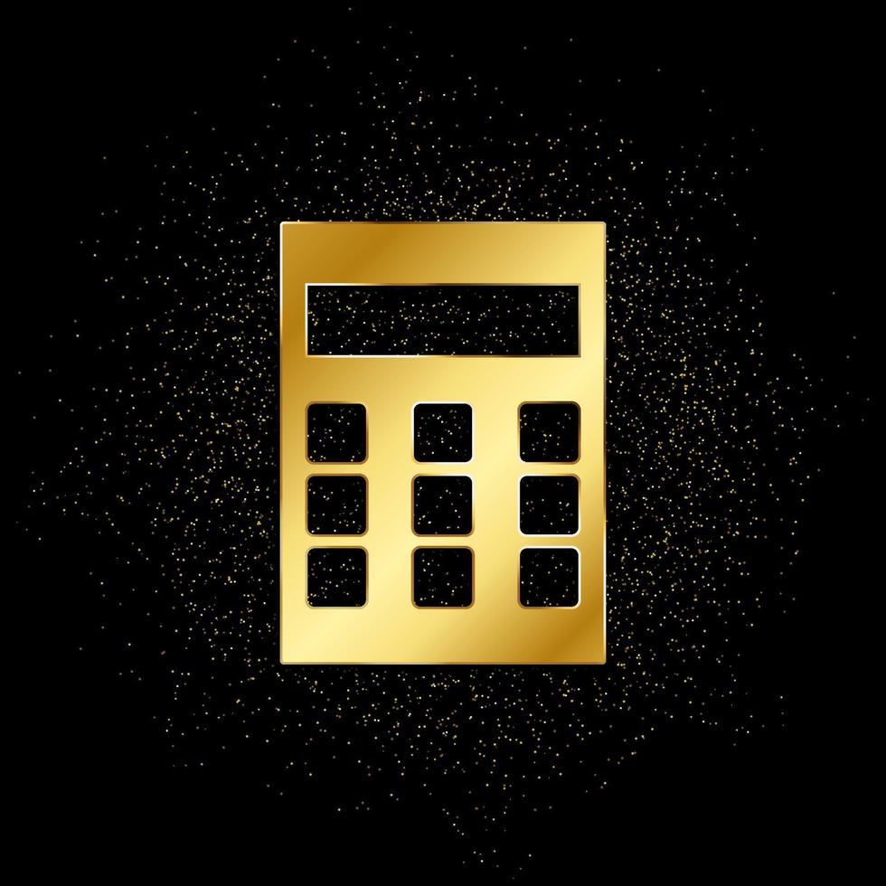 calculatrice or, icône. vecteur illustration de d'or particule sur or vecteur Contexte