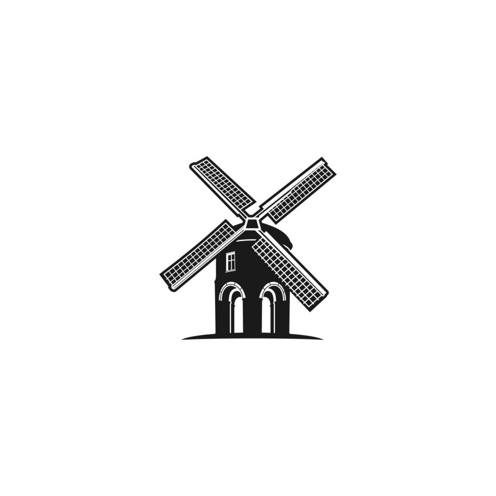 une Moulin à vent logo conception modèle. impressionnant une Pays-Bas Moulin à vent logo. une Pays-Bas Moulin à vent lineart logotype. vecteur