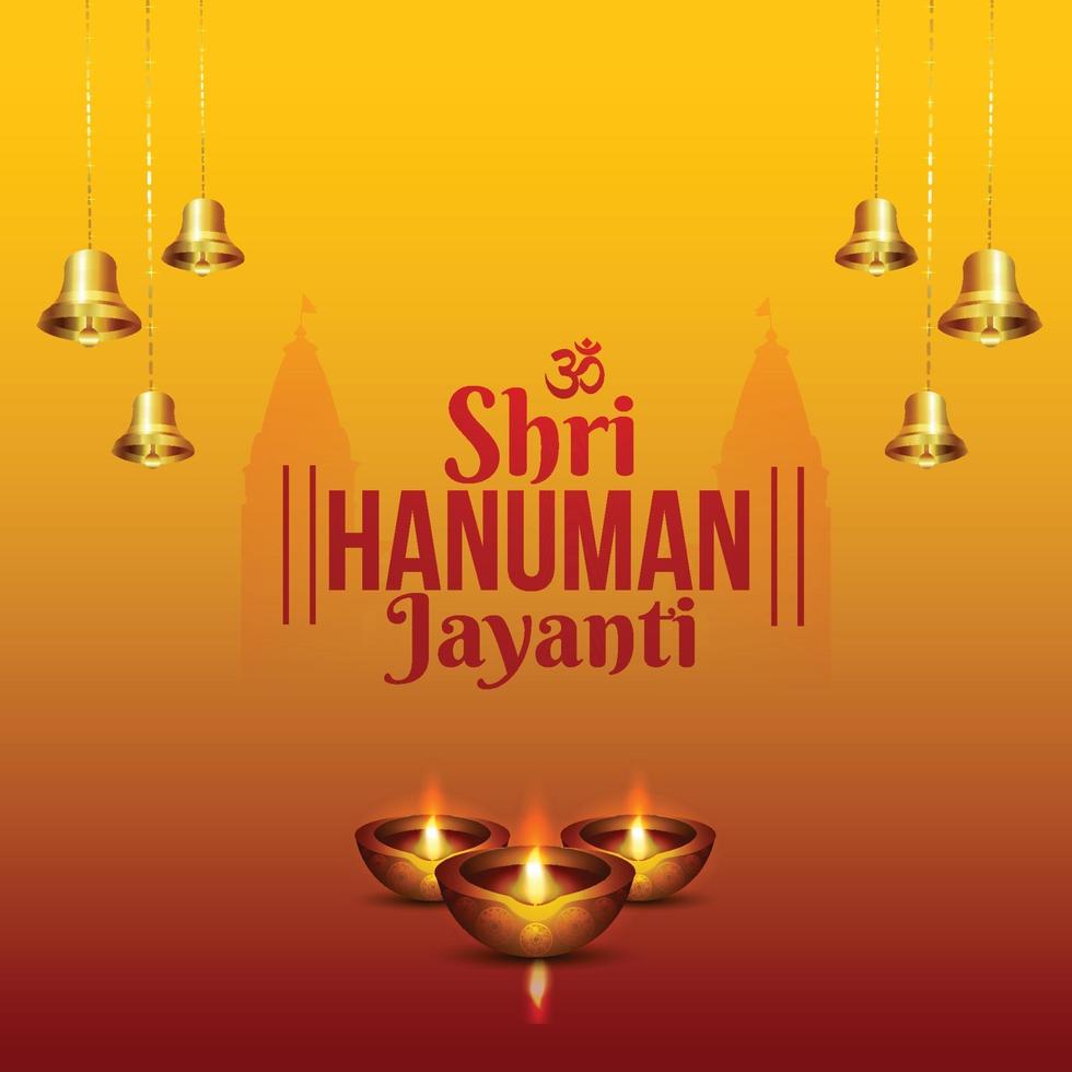 Shri hanuman jayanti fond avec l'arme du seigneur hanuman vecteur