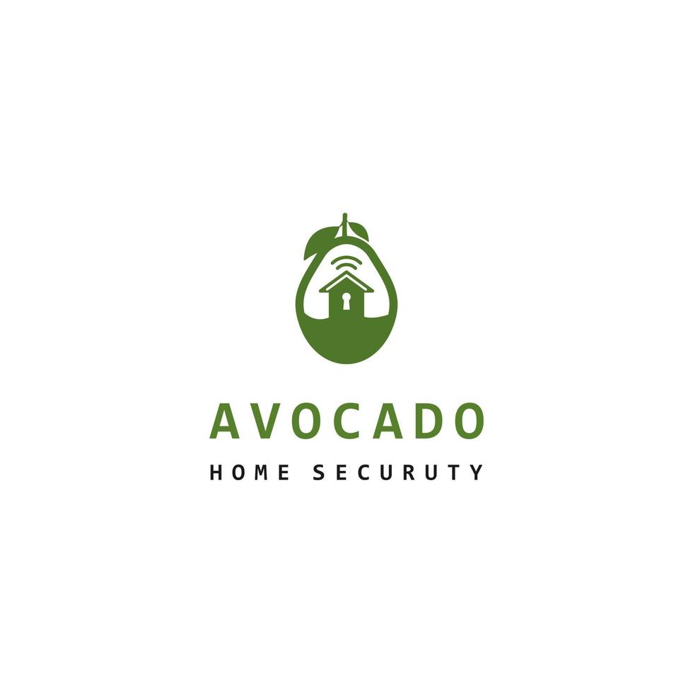 Avocat fruit logo modèle. Accueil Sécurité conception modèle logo. maison vecteur logo conception. Sécurité