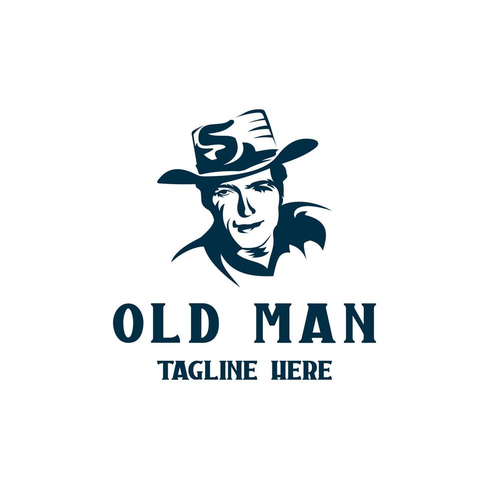 le ancien vieil homme logo conception graphique vecteur