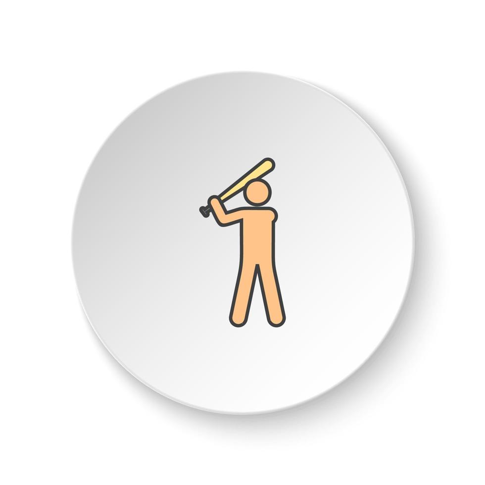 rond bouton pour la toile icône, base-ball. bouton bannière rond, badge interface pour application illustration sur blanc Contexte vecteur