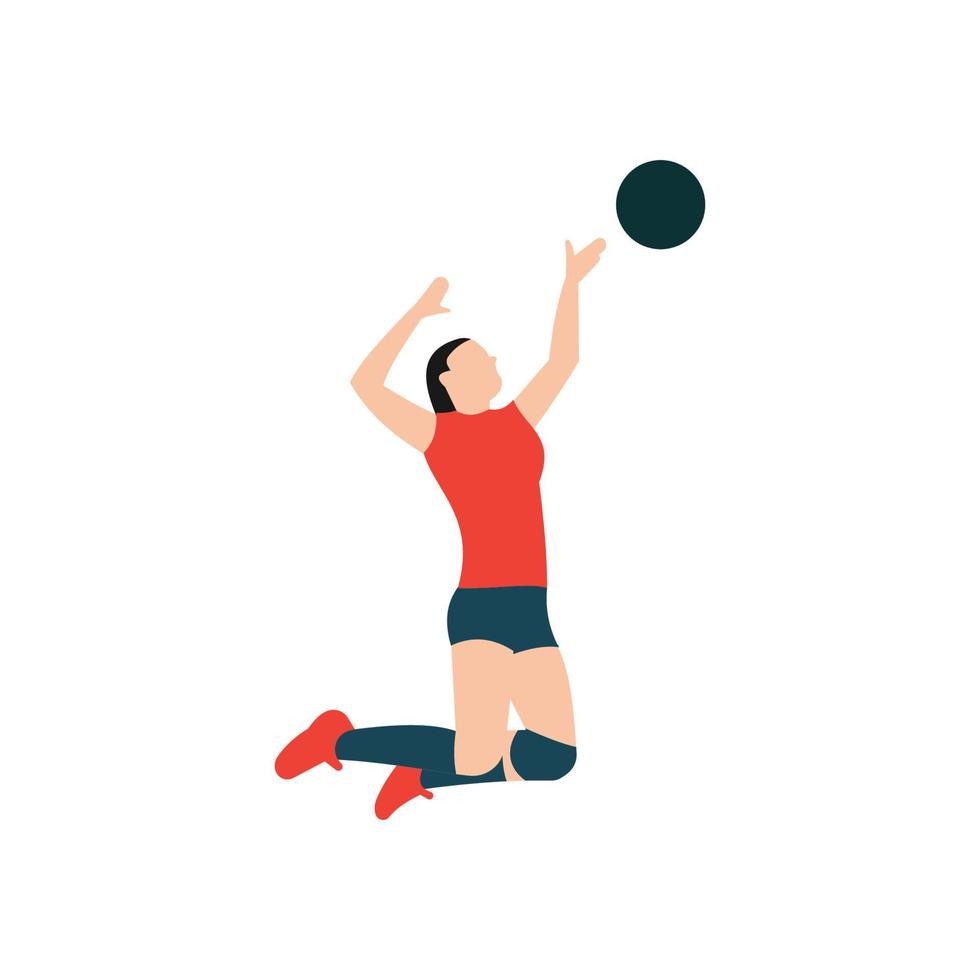 plat conception volley-ball joueur, des sports vecteur icône illustration