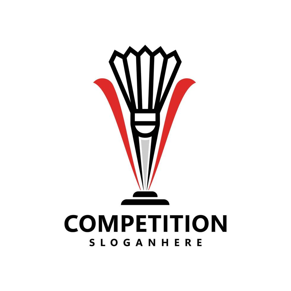 badminton logo modèle conception vecteur icône illustration prime vecteur
