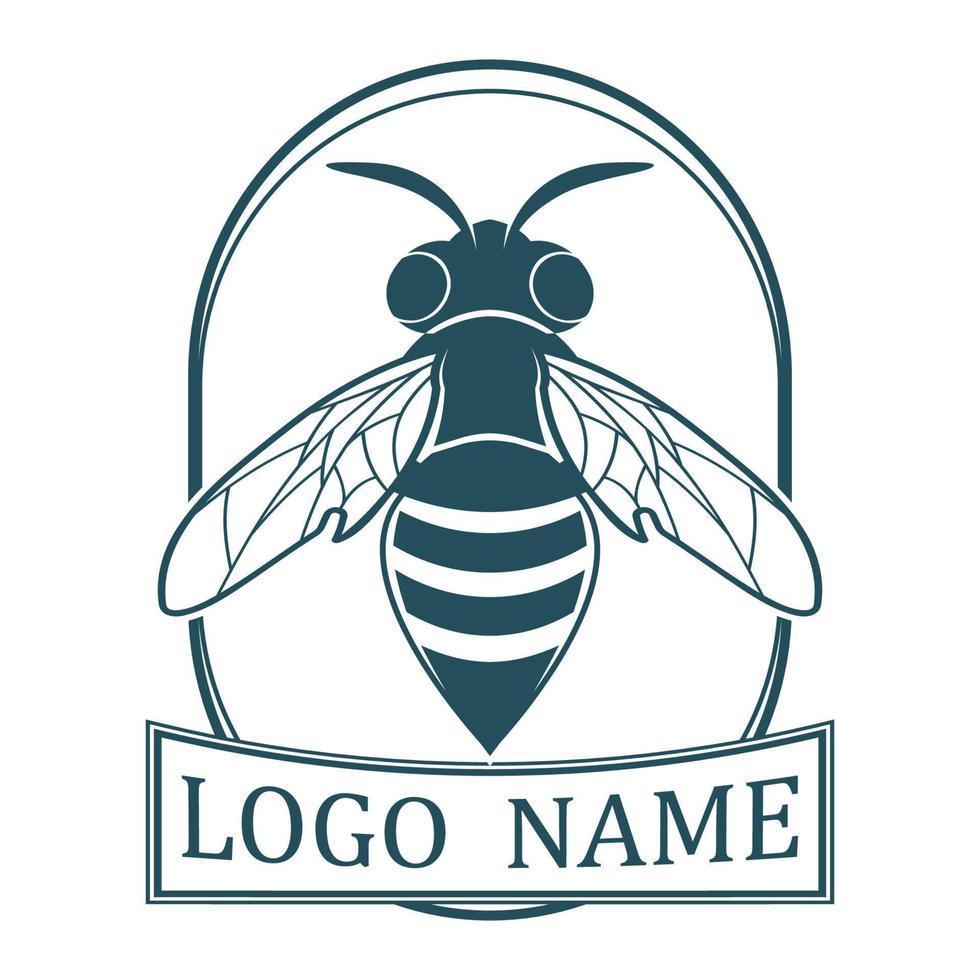 icône de conception d'illustrations de logo d'abeille vecteur