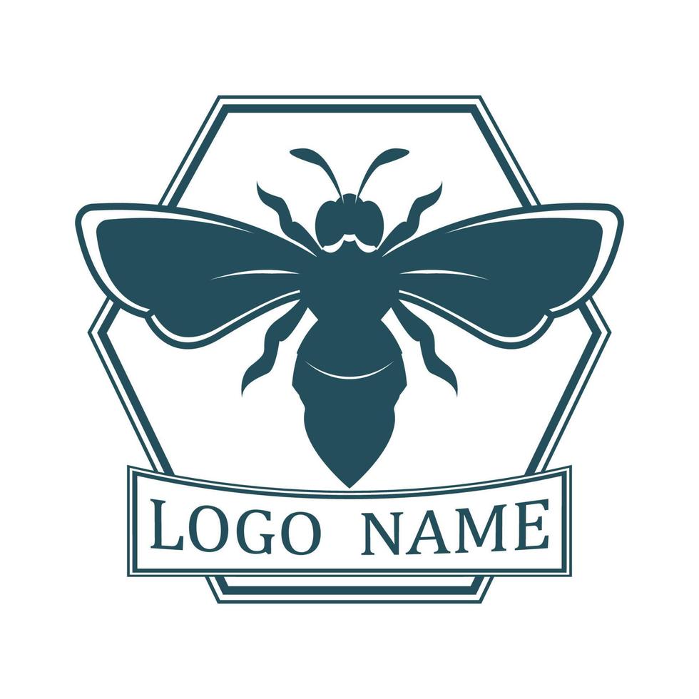 icône de conception d'illustrations de logo d'abeille vecteur