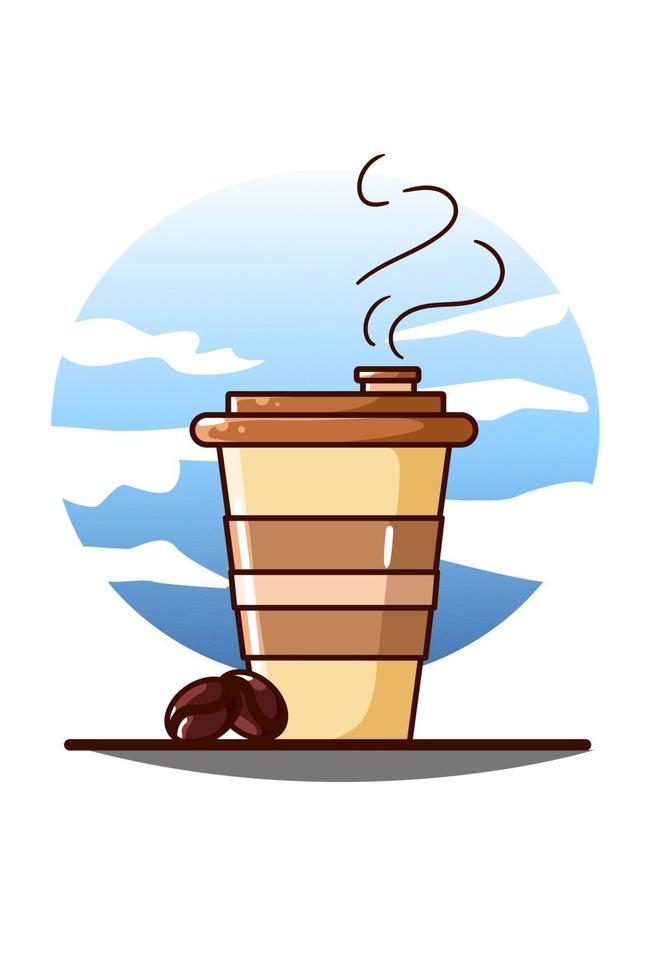 illustration de dessin animé icône café vecteur