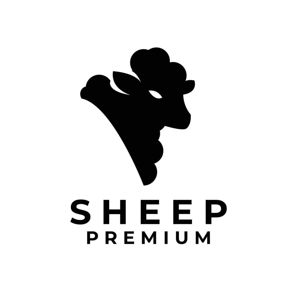 noir mouton logo icône conception illustration vecteur