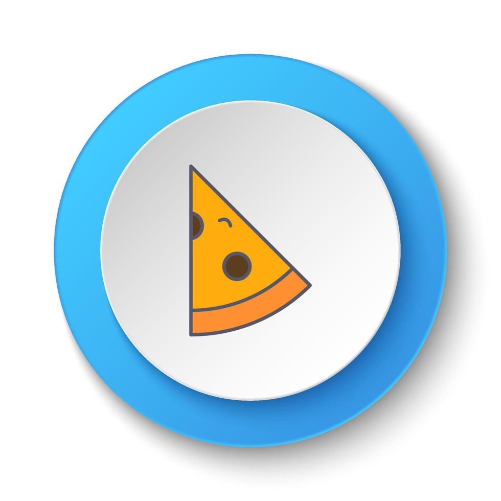 rond bouton pour la toile icône, Pizza. bouton bannière rond, badge interface pour application illustration sur blanc Contexte vecteur